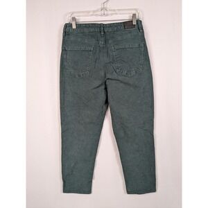 American Eagle Mom Straight Jeans Regular Green Corduroy Grunge Boho Size 8 A094